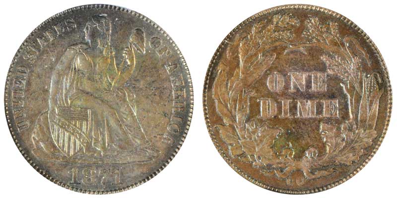 moneda de diez centavos de la libertad sentada de 1871 cc (1)