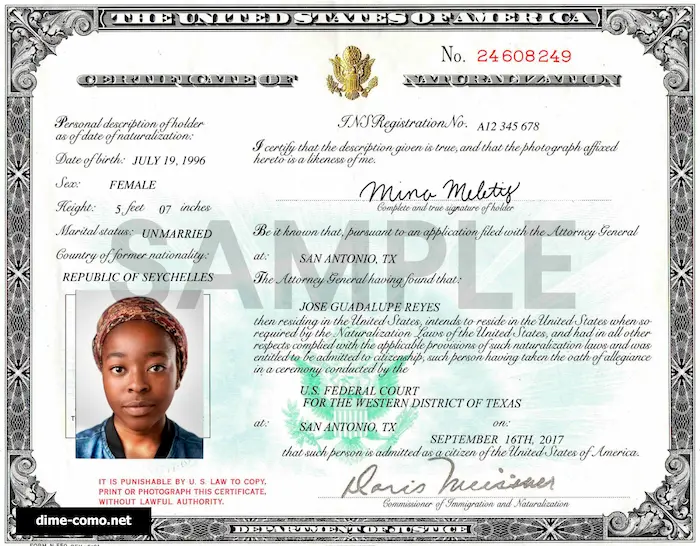 certificado naturalizacion usa
